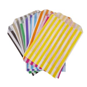 Candy Stripe Treat Bags - Assorted Colours (25 Pack)